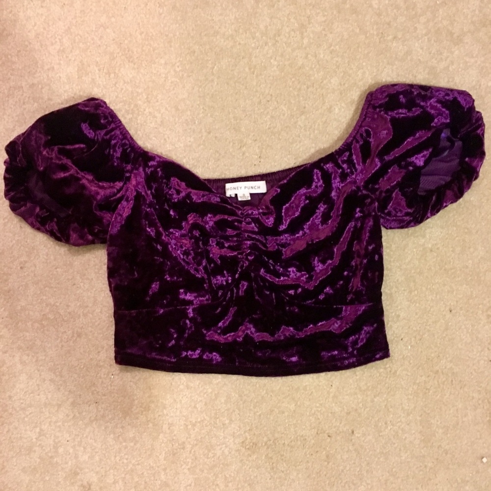 Crushed velvet crop top